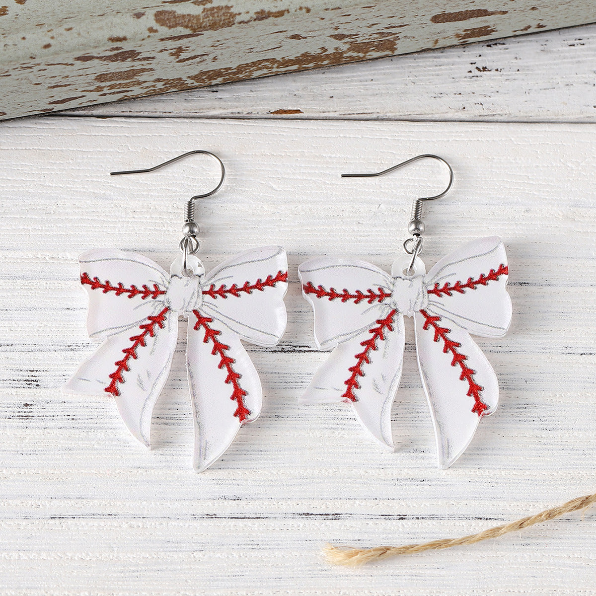Wholesale Hot Sports Bow Pendant Earrings Ball Games Earrings Sports Fans Acrylic Earrings
